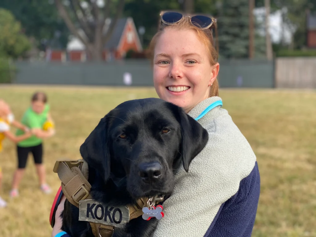 Jessie and Koko, a service dog